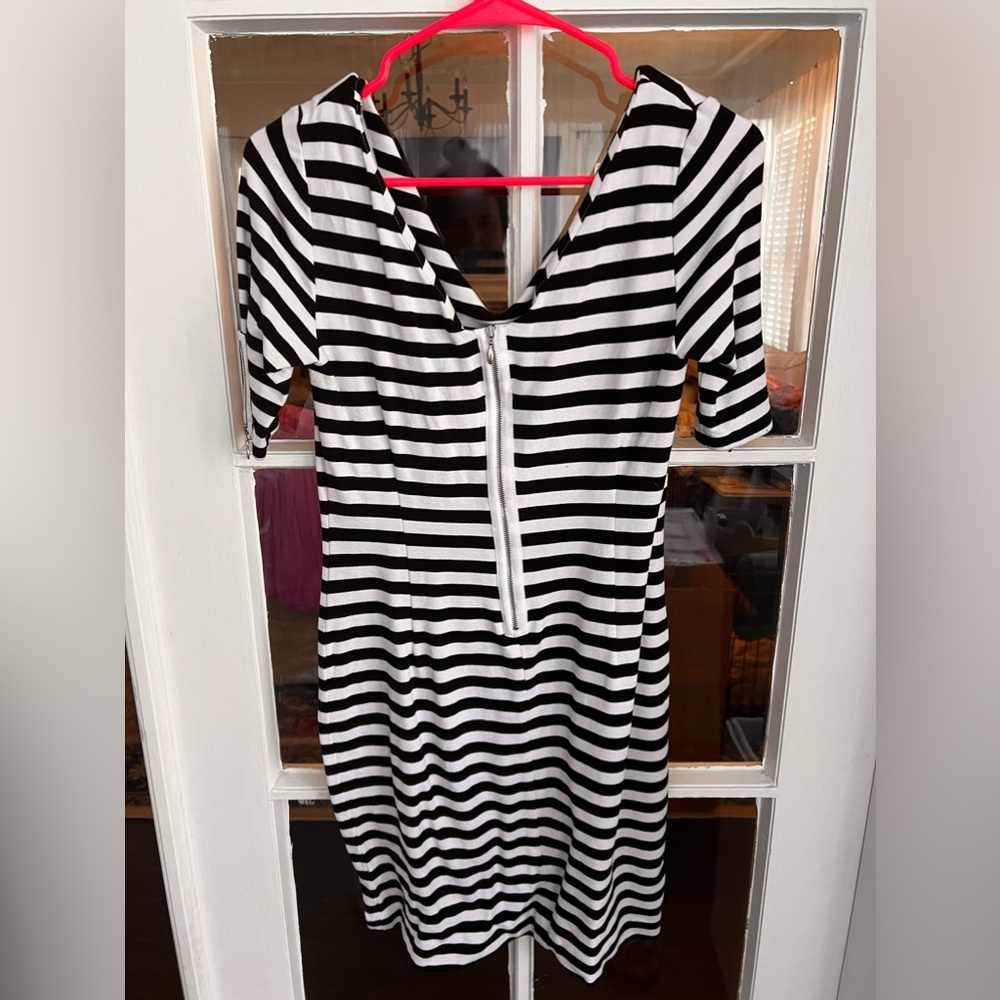 Banana Republic Black Striped Mini Dress